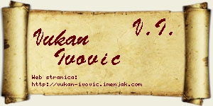 Vukan Ivović vizit kartica
